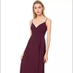 Bill Levkoff Wine Chiffon Bridesmaid Dress #7035